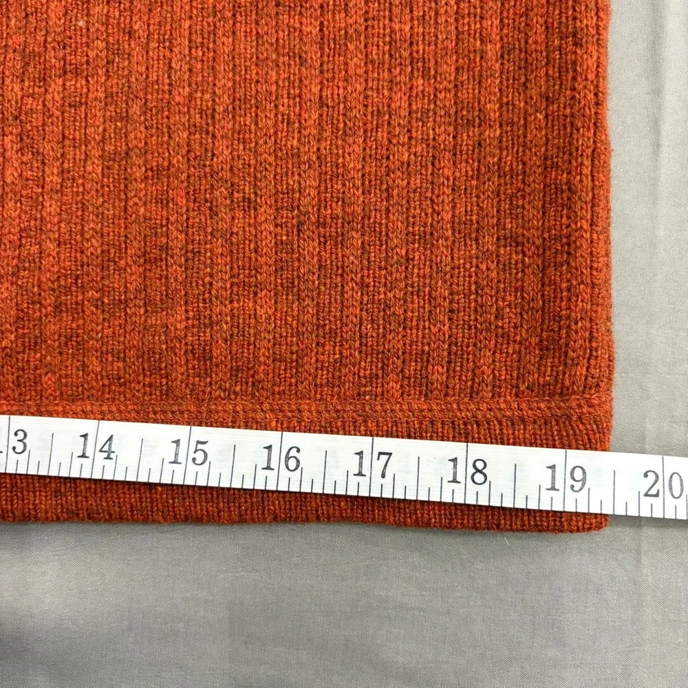 Banana Republic Mens M Lambswool Cashmere Quarter-Zip Elbow Patch Sweater Rust